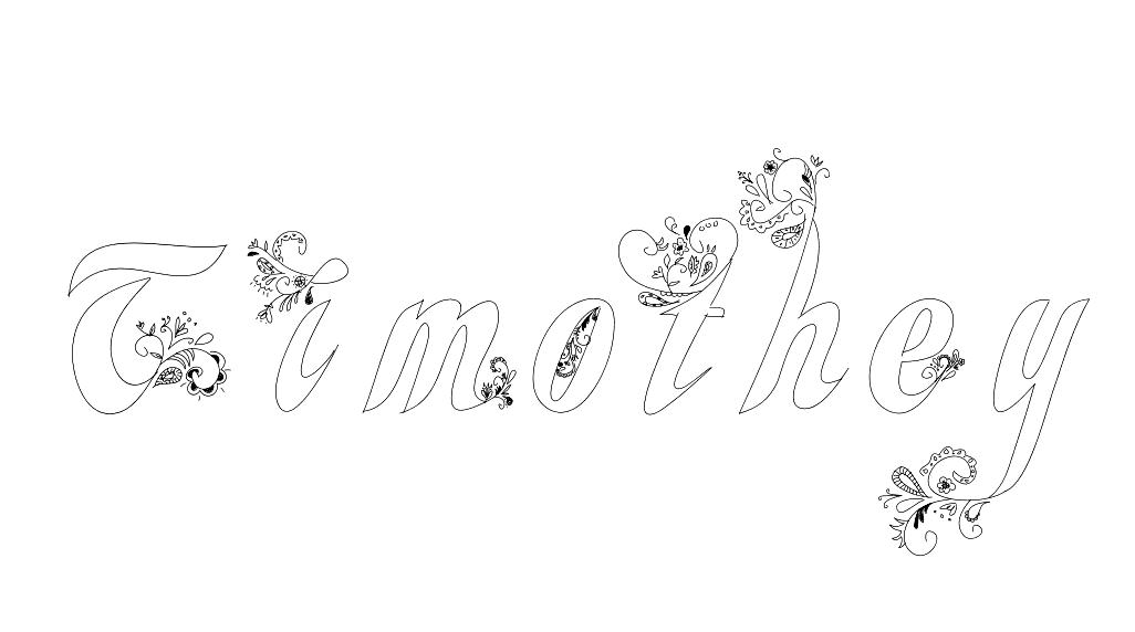 Coloriage Timothey - Prénom à imprimer