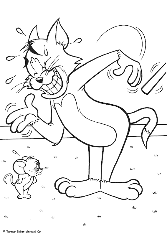 Coloriage Tom Le Chat Est Confus - Tom et jerry à imprimer