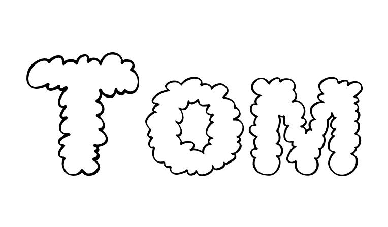 Coloriage Tom - Prénom à imprimer