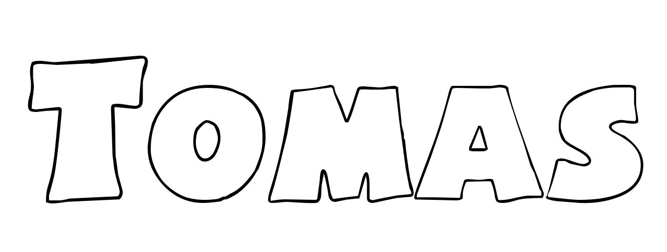 Coloriage Tomas - Prénom à imprimer