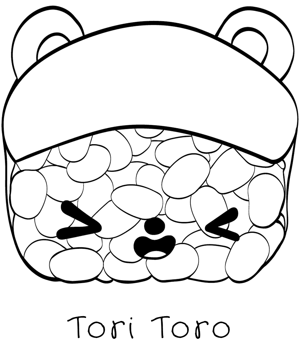 Coloriage Tori Toro sushi Num Noms - Num noms à imprimer