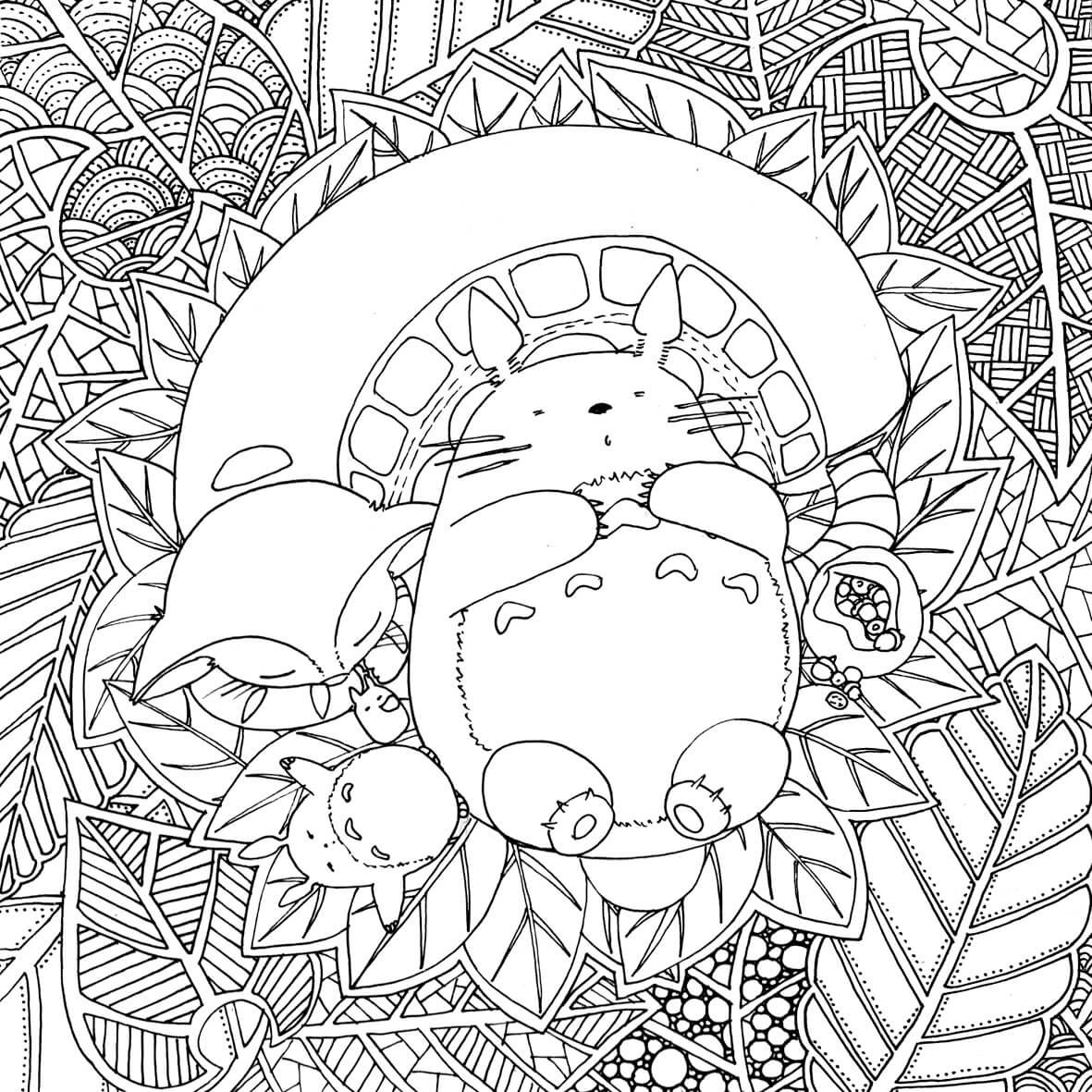 Coloriage Totoro De Ghibli Par Chocobo - Totoro à imprimer