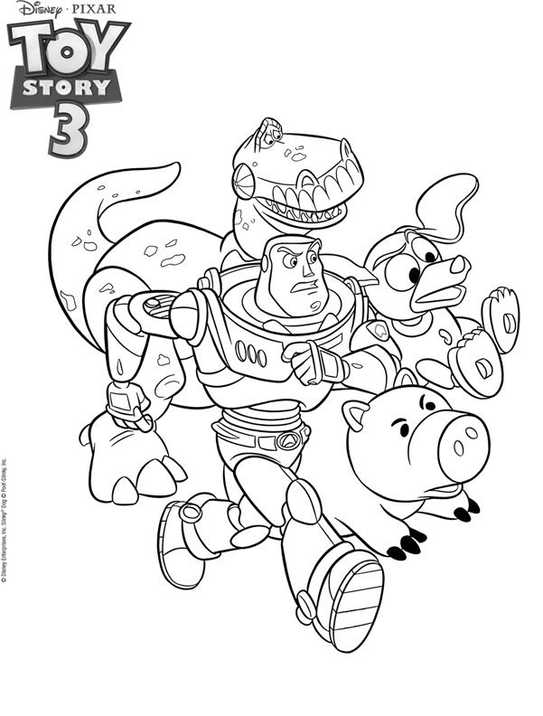 Coloriage Toy Story 3 Entrain De Courir - Toy story à imprimer