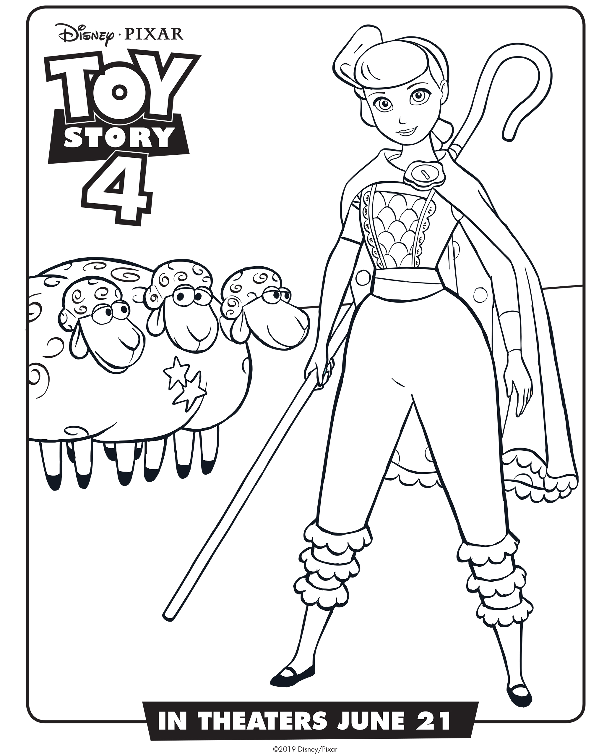 Coloriage Toy Story 4 Bo Peep - Toy story à imprimer