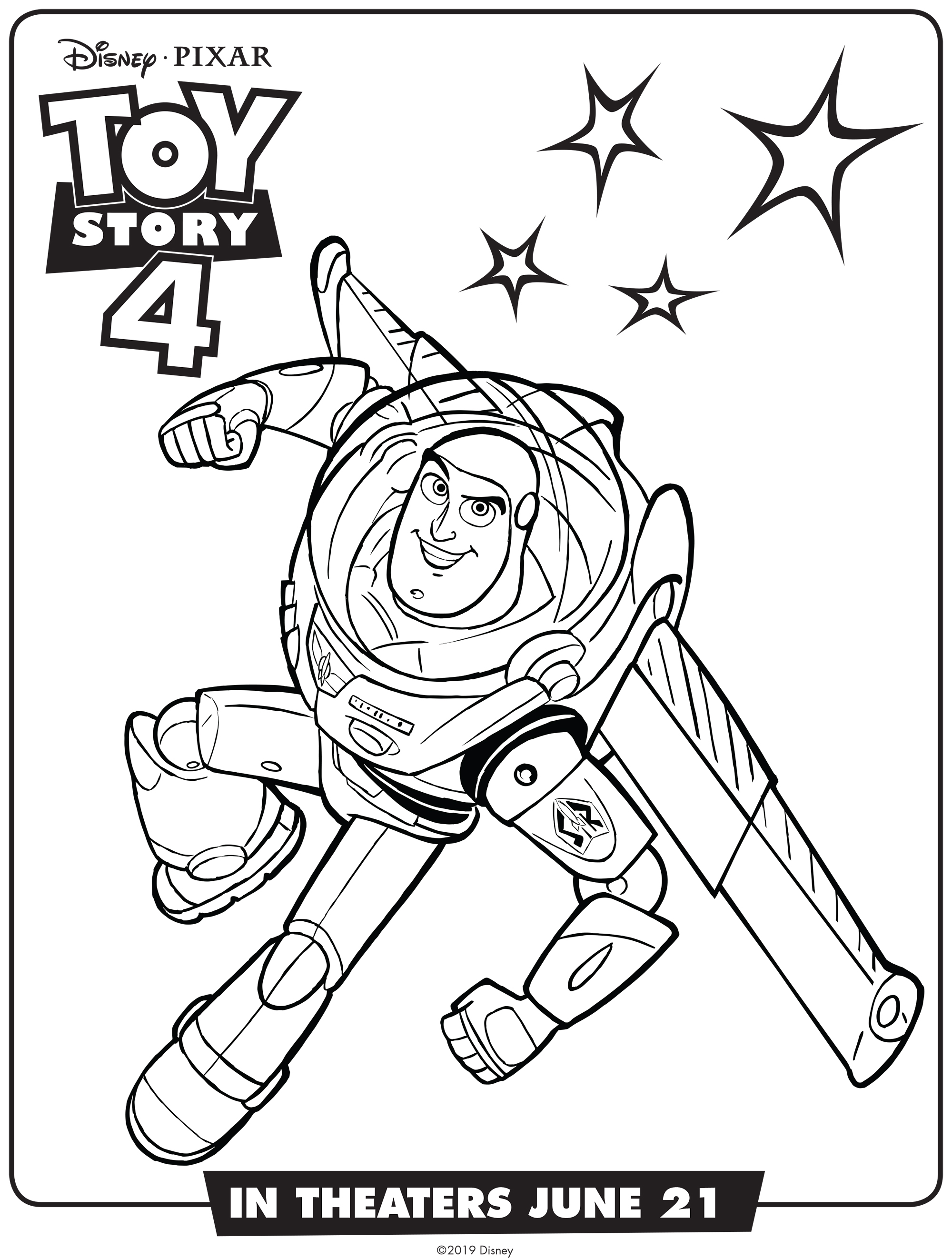 Coloriage Toy Story 4 Buzz Lightyear - Toy story à imprimer