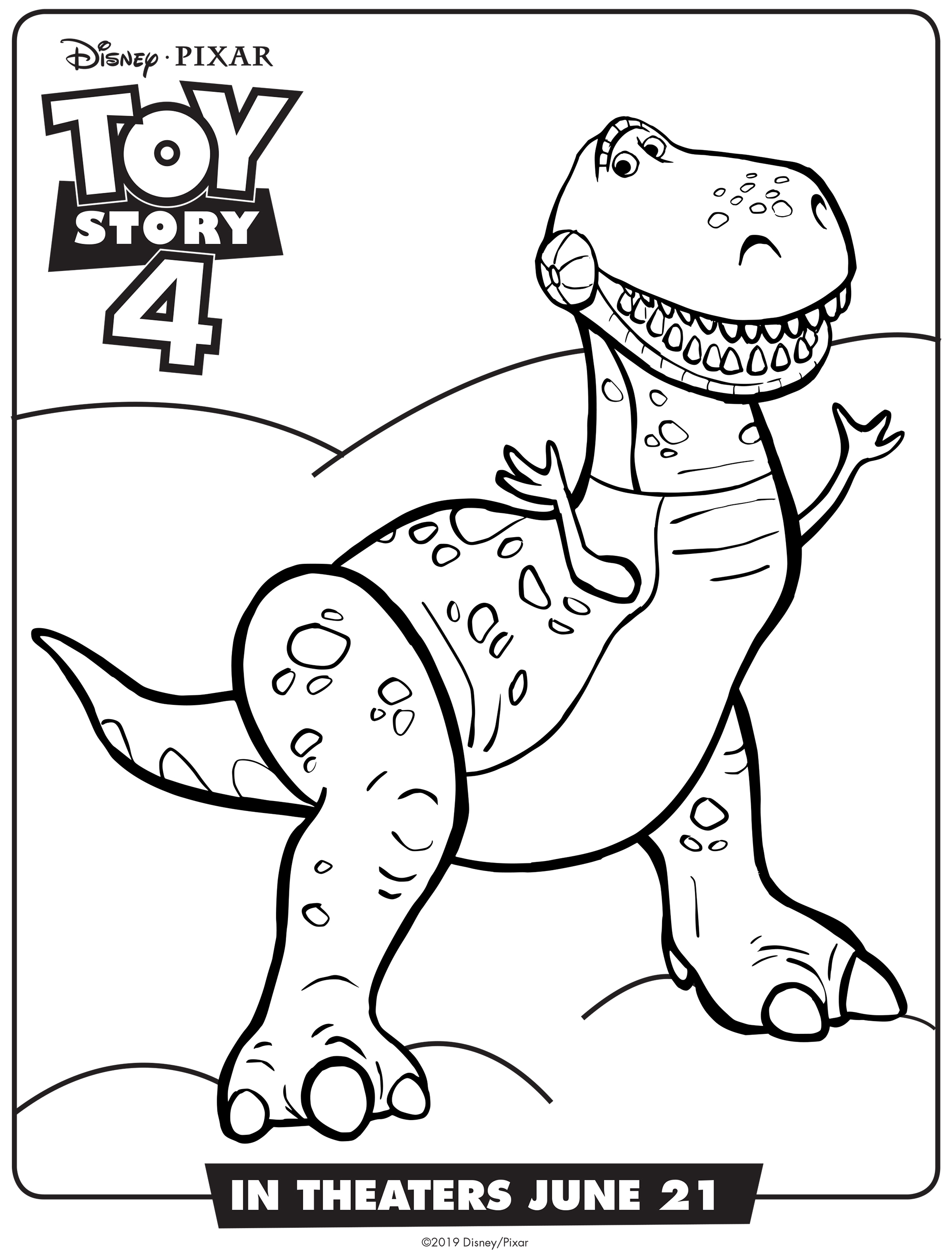 Coloriage Toy Story 4 Rex - Toy story à imprimer