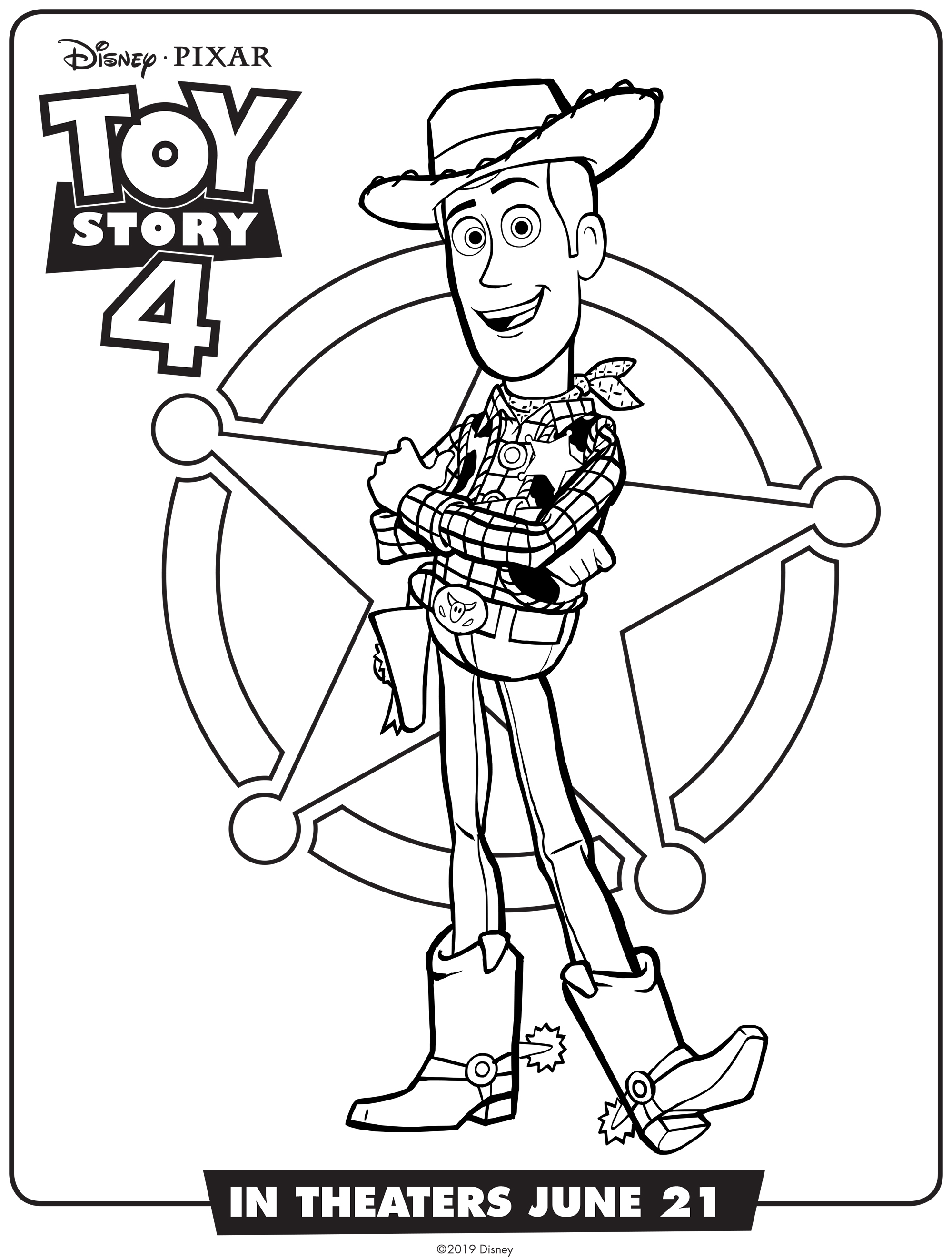 Coloriage Toy Story 4 Woody - Toy story à imprimer