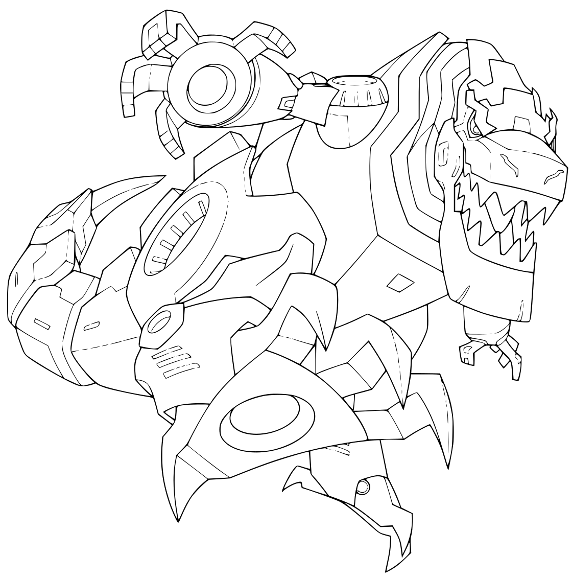 Coloriage Transformers Grimlock Dinosaure Robot - Robot à imprimer
