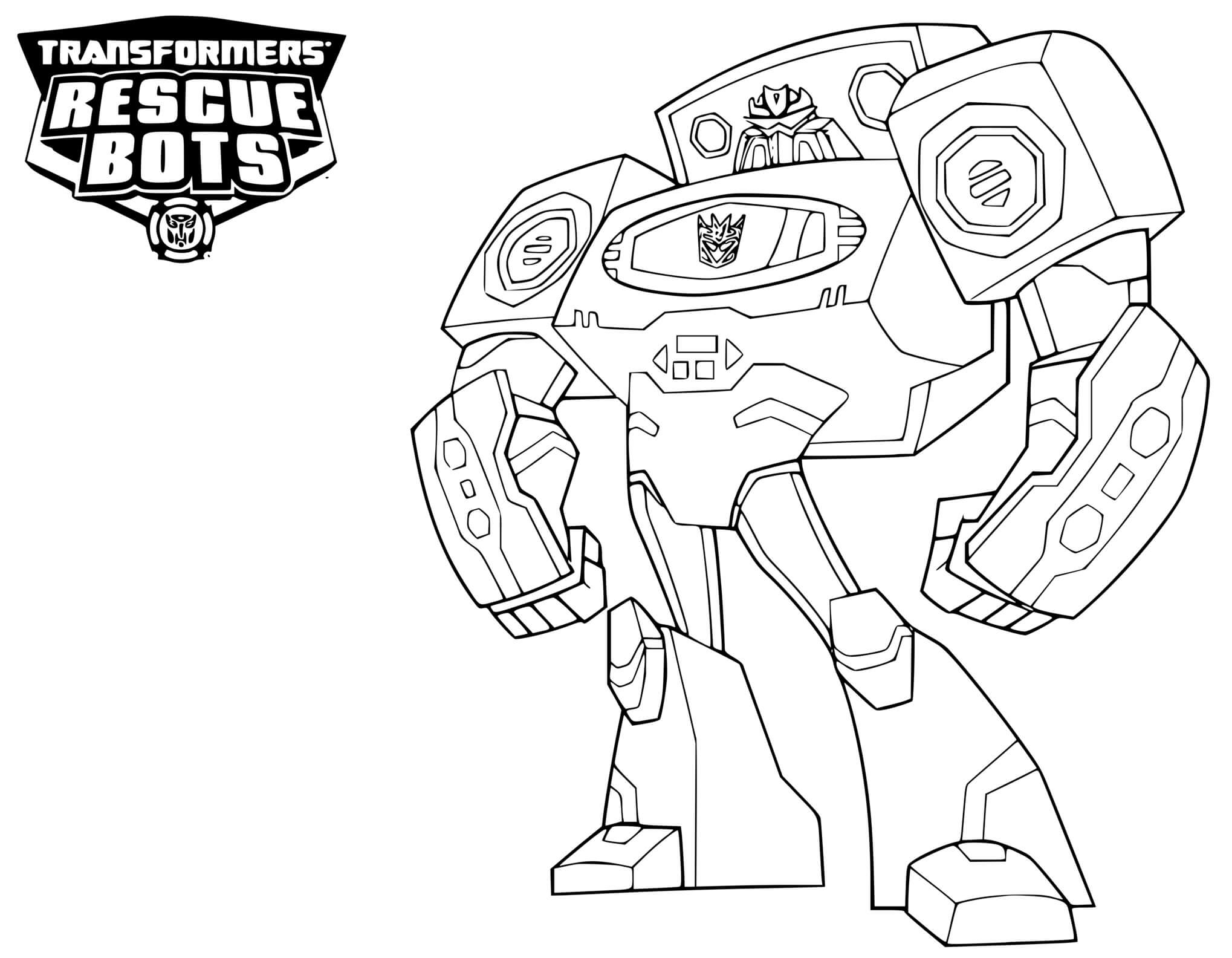 Coloriage Transformers Rescue Bots Black And White - Transformers à imprimer