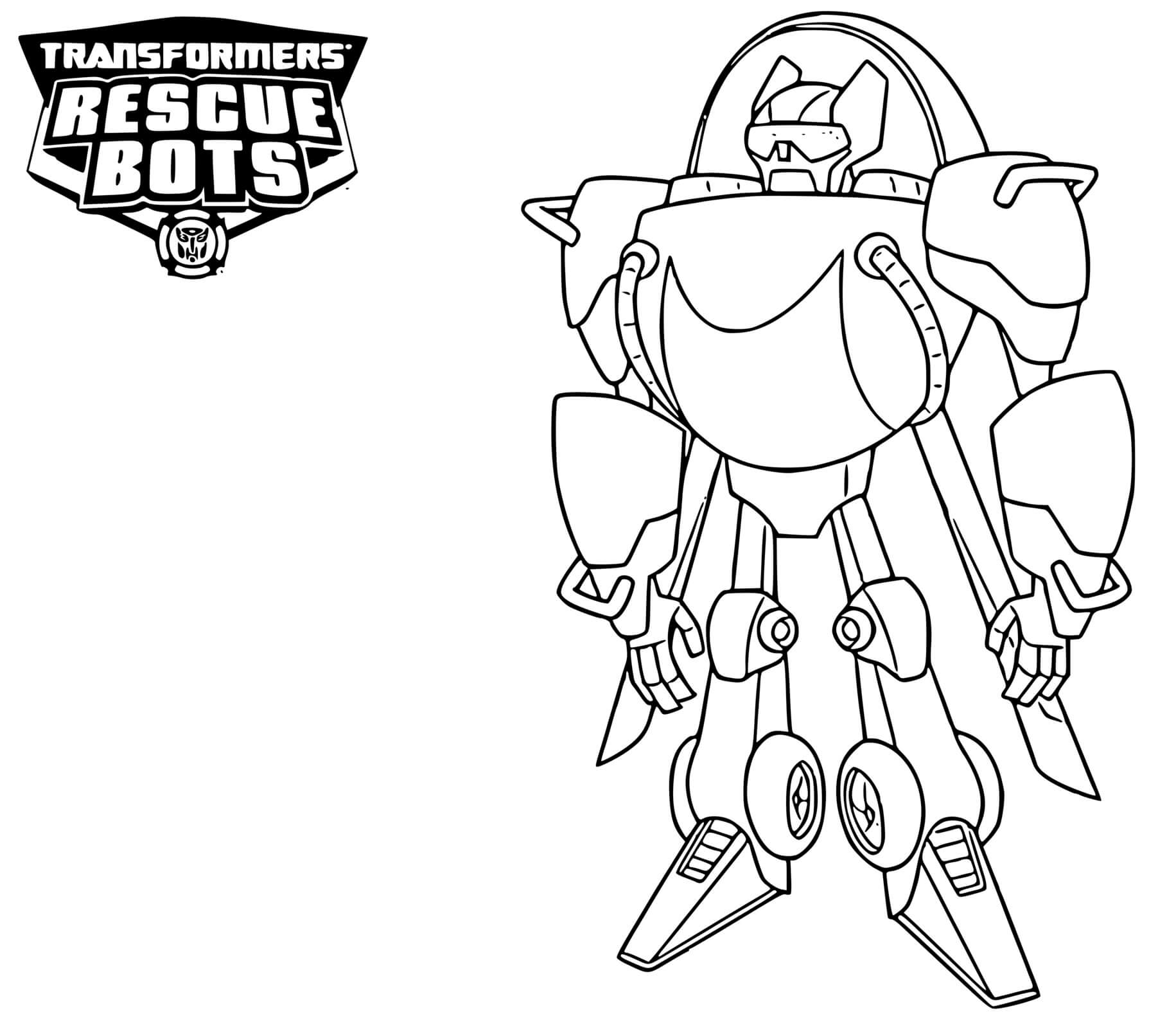 Coloriage Transformers Rescue Bots Blades - Transformers à imprimer