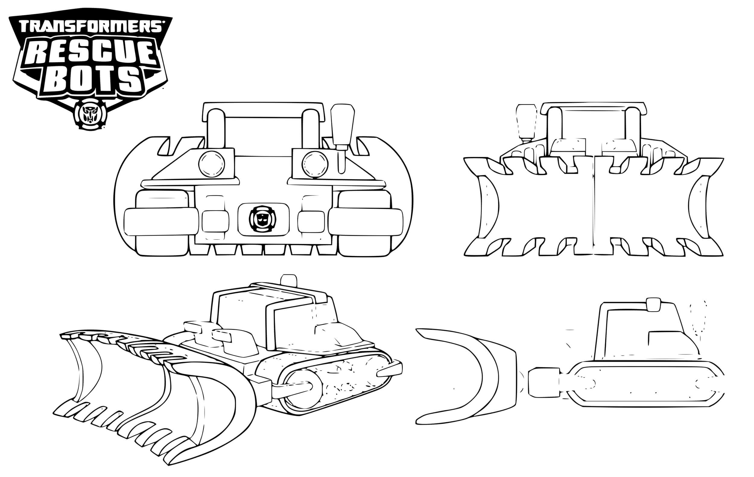 Coloriage Transformers Rescue Bots Boulder Line Art - Transformers à imprimer