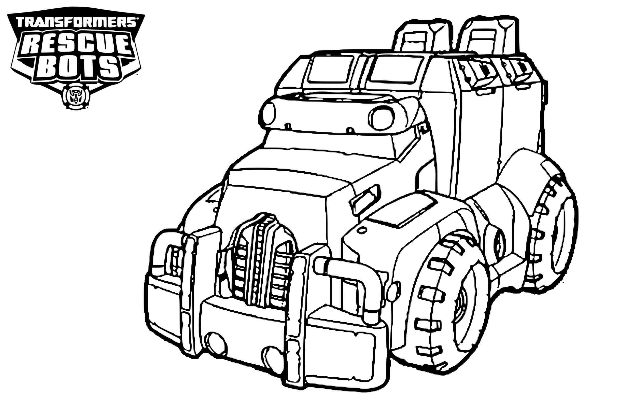Coloriage Transformers Rescue Bots Car - Transformers à imprimer