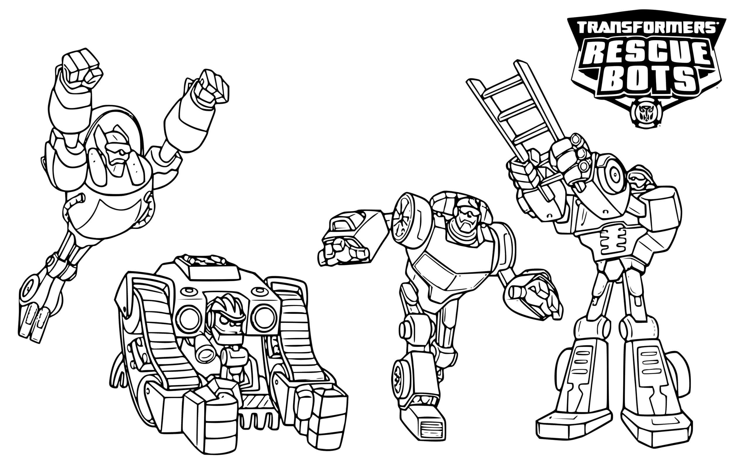 Coloriage Transformers Rescue Bots Robots - Transformers à imprimer