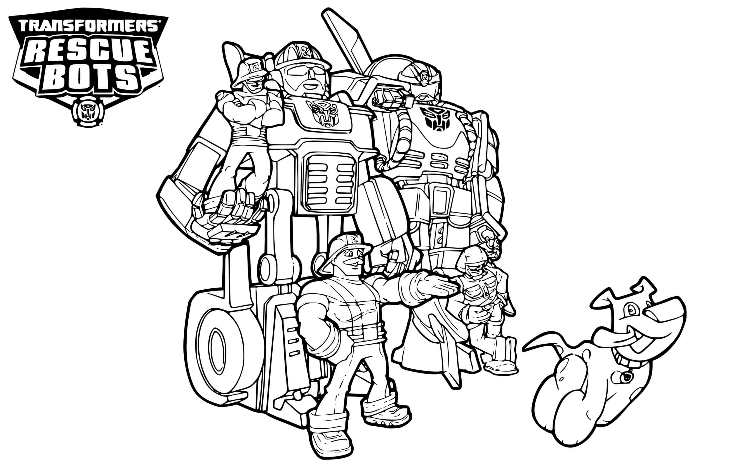 Coloriage Personnages Transformers Rescue Bots - Transformers à imprimer