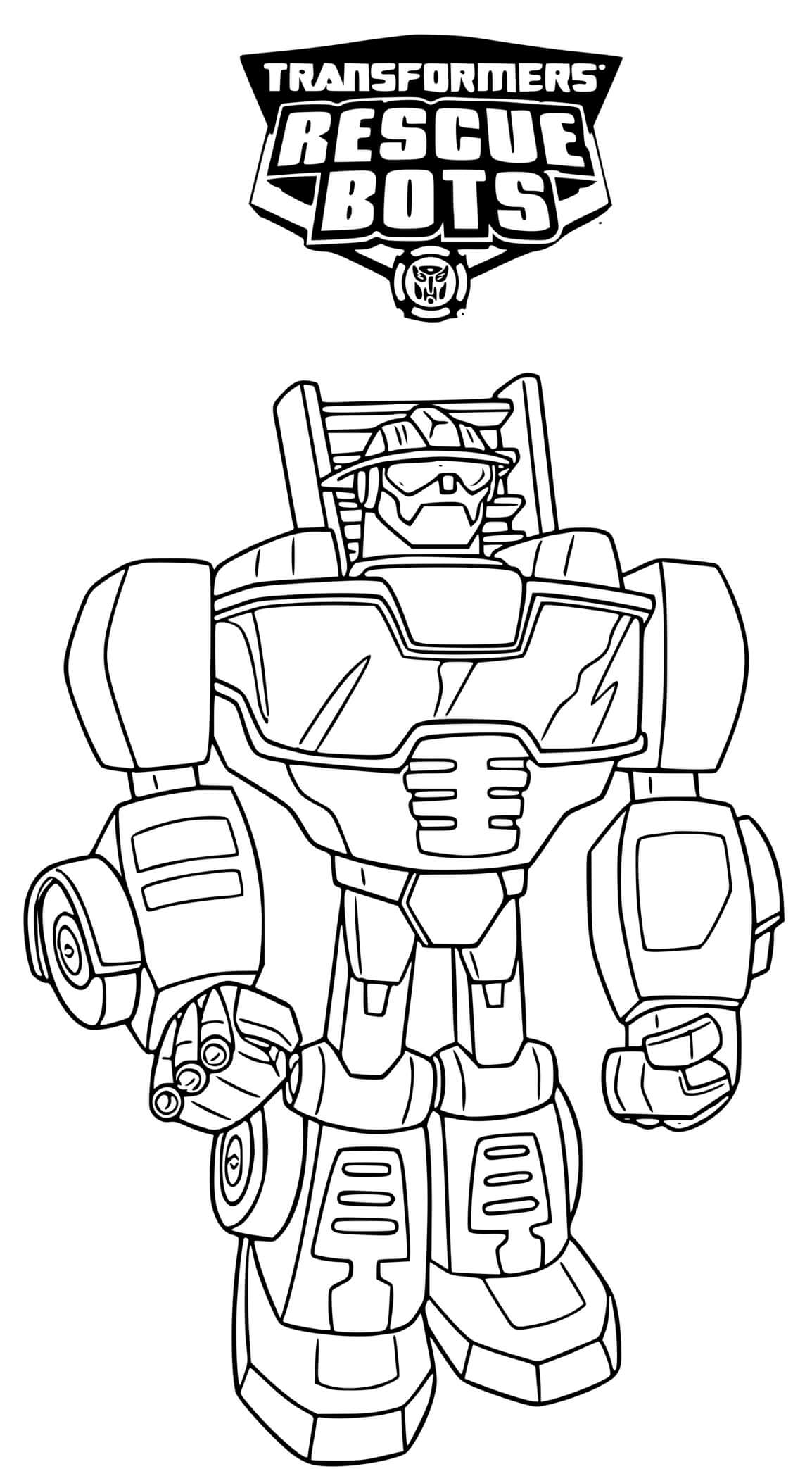 Coloriage Transformers Rescue Bots Lineart - Transformers à imprimer