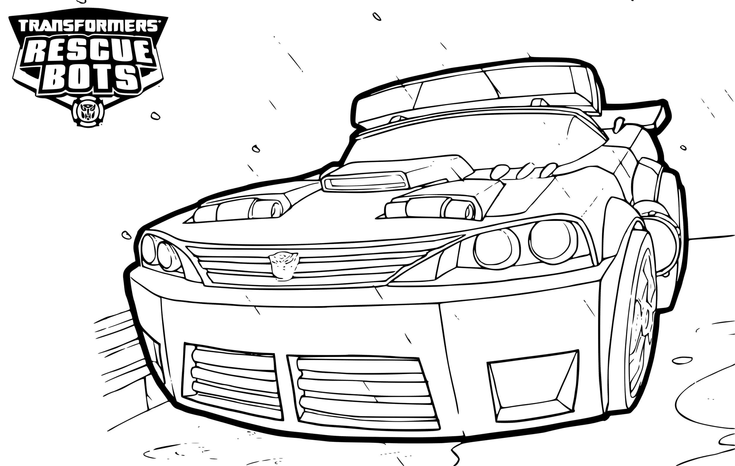 Coloriage Transformers Rescue Bots Police Car - Transformers à imprimer