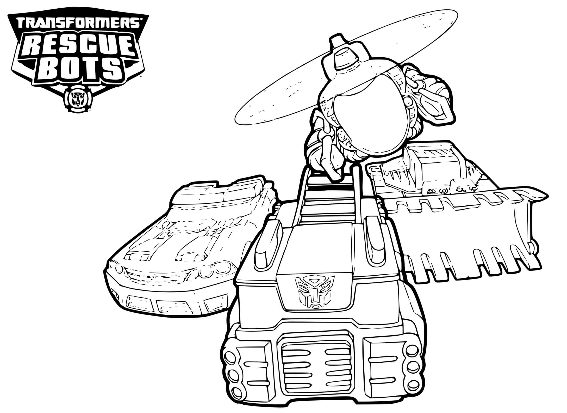 Coloriage Transformers Rescue Bots Vehicles - Transformers à imprimer