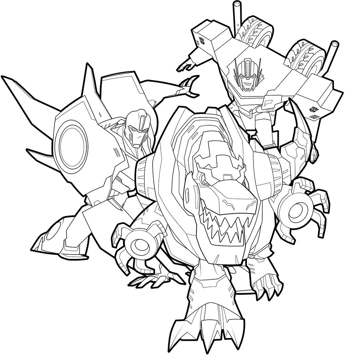 Coloriage Transformers Robot Dinosaure - Robot à imprimer