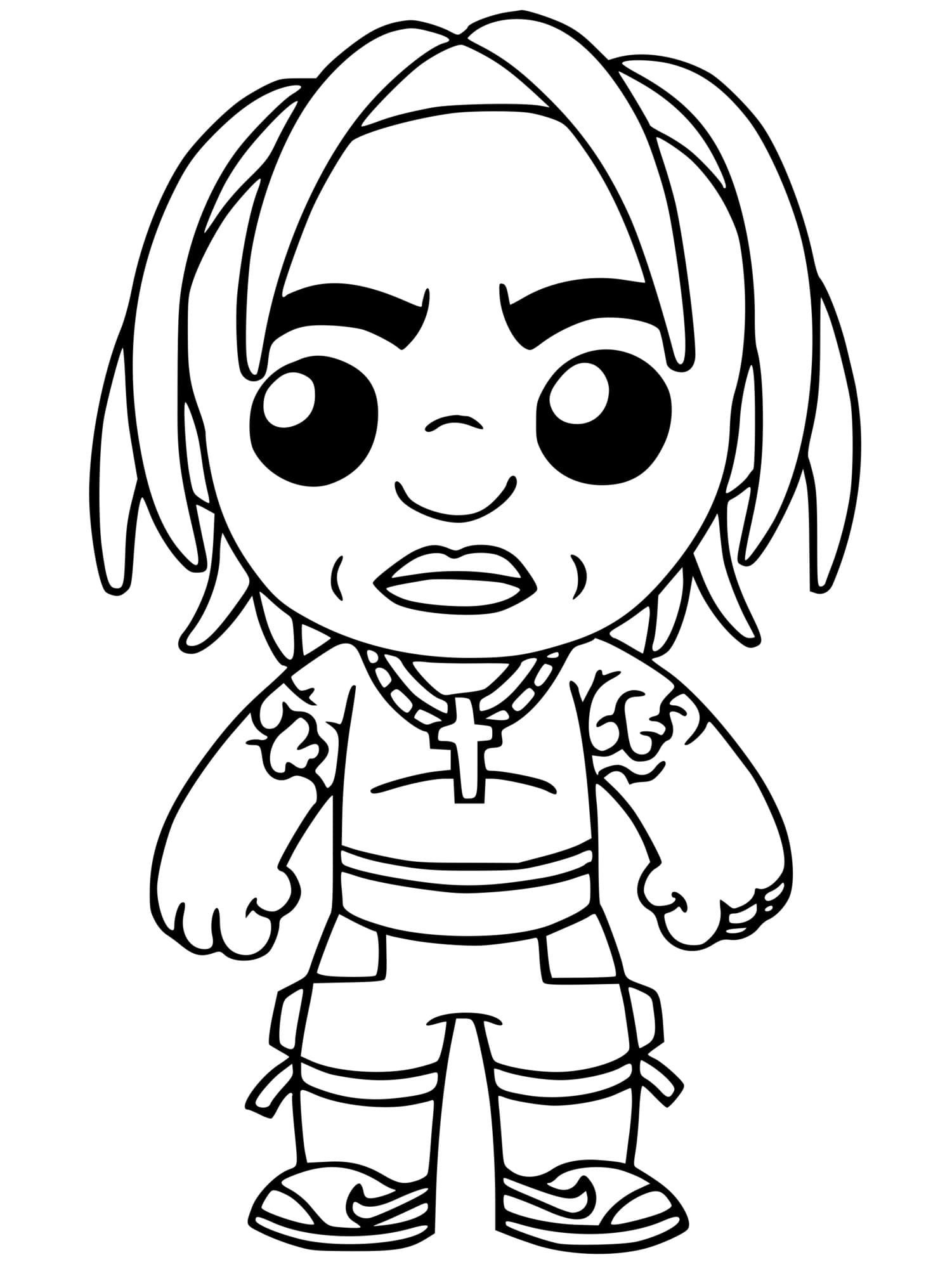 Coloriage Travis Scott Skin Fortnite - Fortnite à imprimer