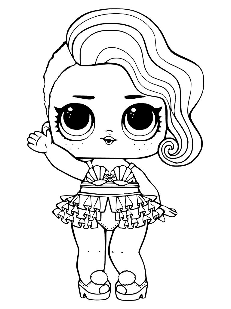 Coloriage Treasure Lol Surprise Doll - Poupée LOL Surprise Hair Goals à imprimer