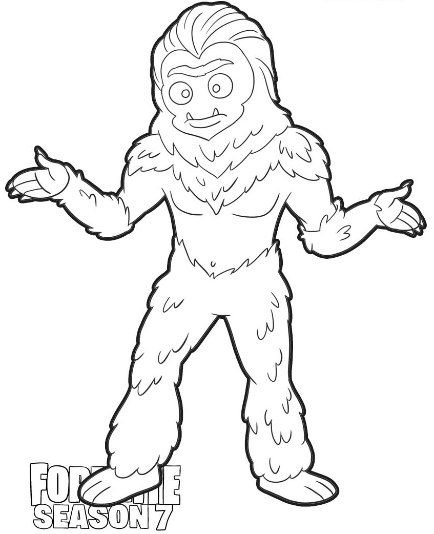 Coloriage Trog de Fortnite Saison 7 au look rocheux - Fortnite à imprimer