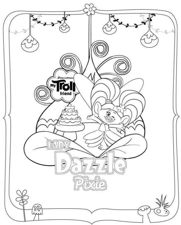 Coloriage Trolls Dazzle Movie - Trolls à imprimer