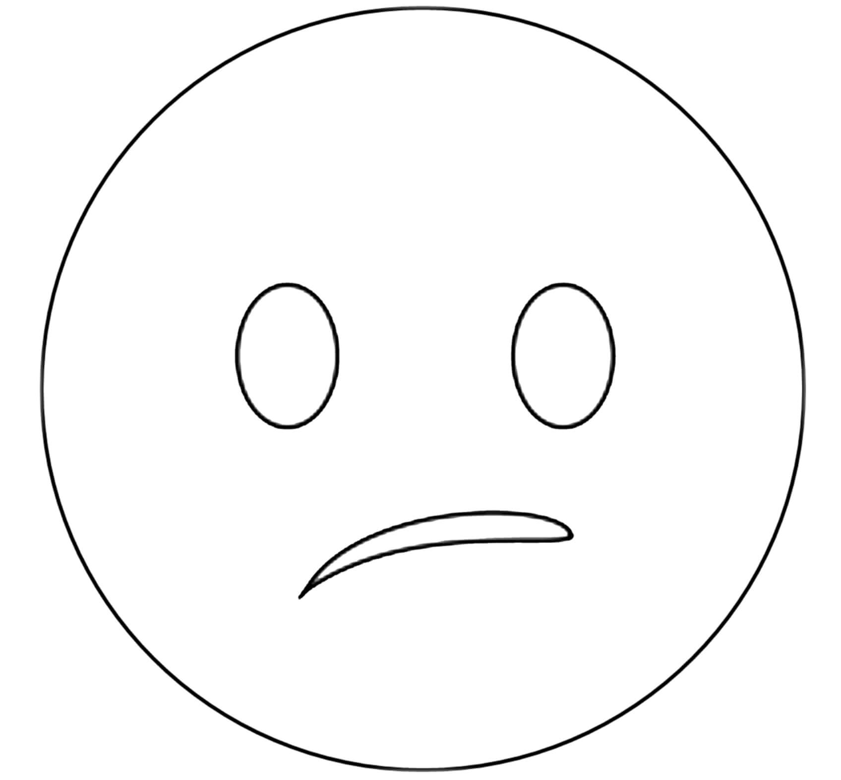 Coloriage Twitter Confused Face Emoji - Emoji à imprimer