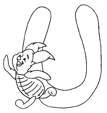 Coloriage U Porcinet - Alphabet à imprimer