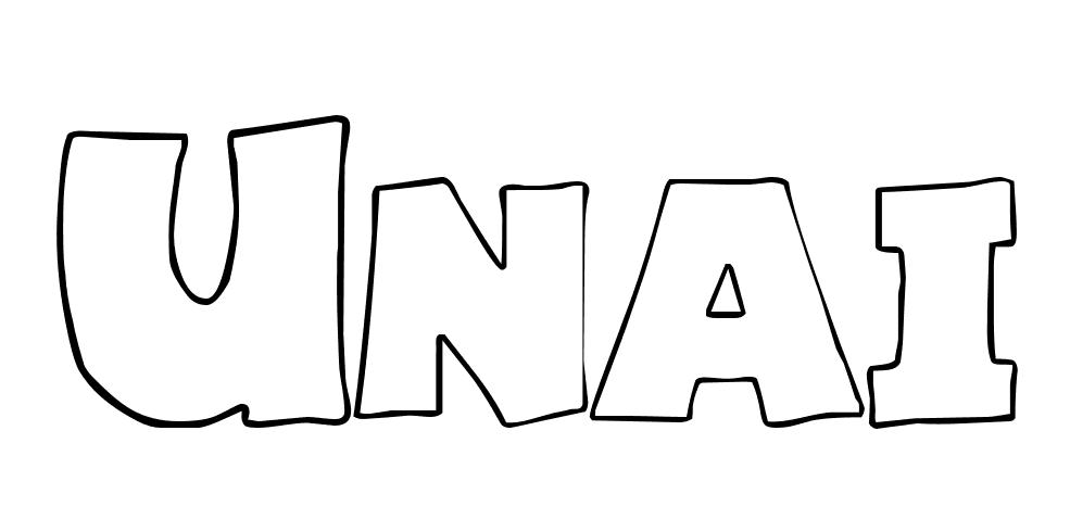 Coloriage Unai - Prénom à imprimer