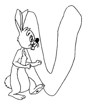 Coloriage V Coco Lapin - Alphabet à imprimer