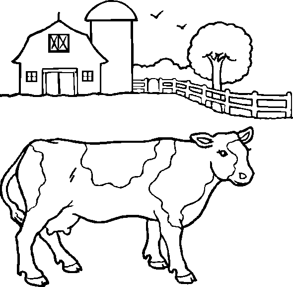 Coloriage Vache A La Ferme - Animaux à imprimer
