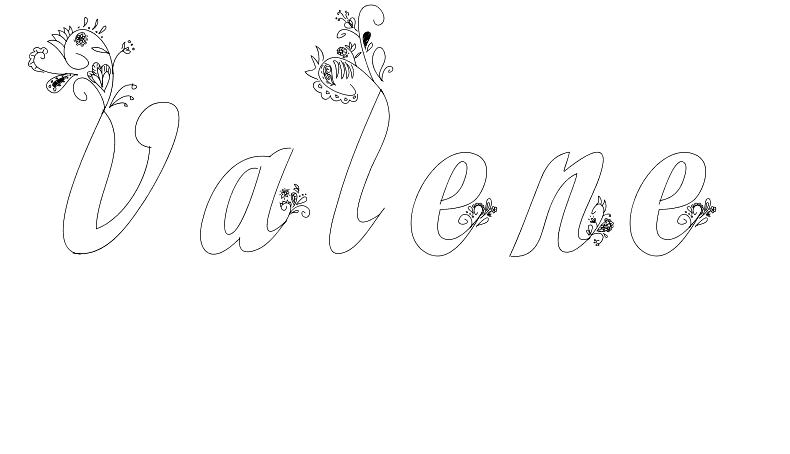 Coloriage Valene - Prénom à imprimer