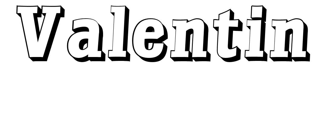 Coloriage Valentin - Prénom à imprimer
