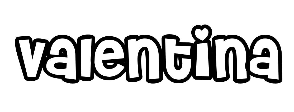 Coloriage Valentina - Prénom à imprimer