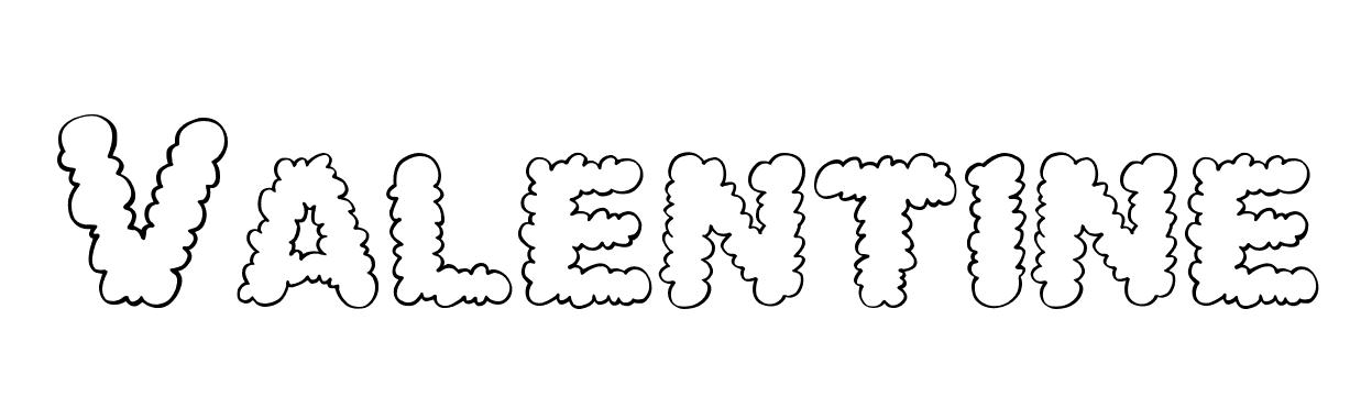 Coloriage Valentine - Prénom à imprimer