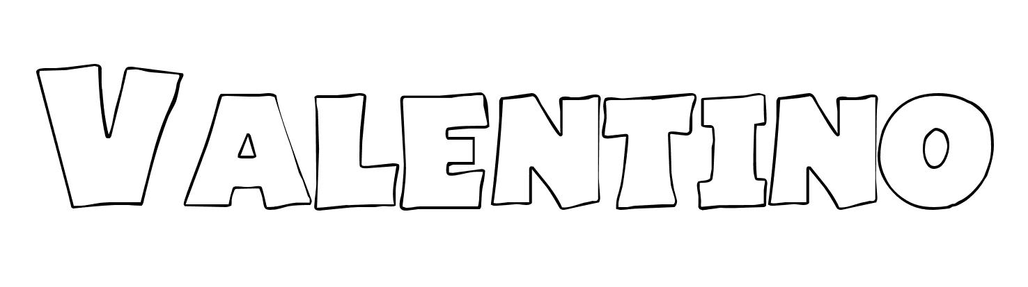 Coloriage Valentino - Prénom à imprimer