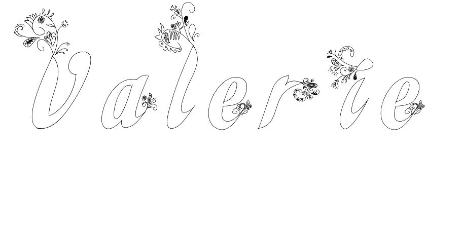 Coloriage Valerie - Prénom à imprimer