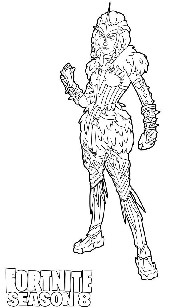 Coloriage Valkyrie Fortnite Season 8 guerrière - Fortnite à imprimer
