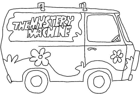 Coloriage Van The Mystery Machine - Scooby doo à imprimer