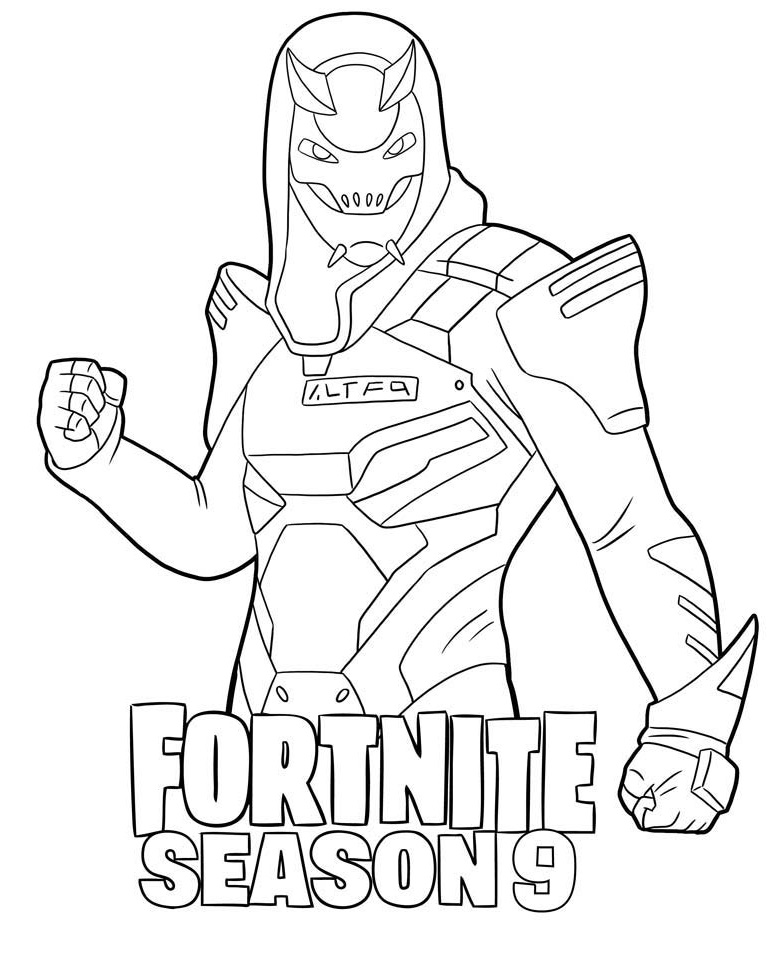Coloriage Skin Vendetta Fortnite Saison 9 mystérieux - Fortnite à imprimer