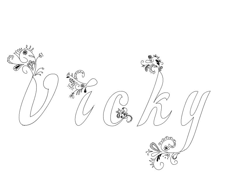 Coloriage Vicky - Prénom à imprimer