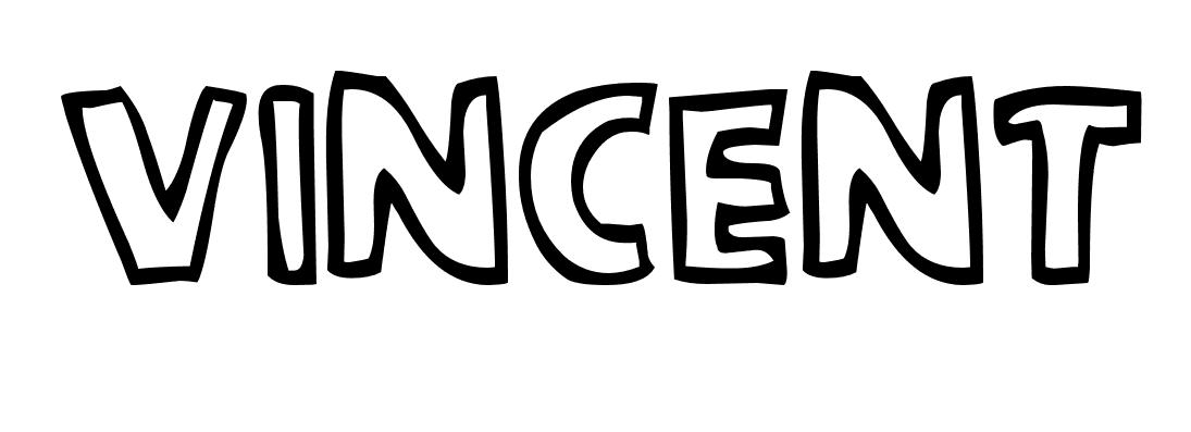 Coloriage Vincent - Prénom à imprimer