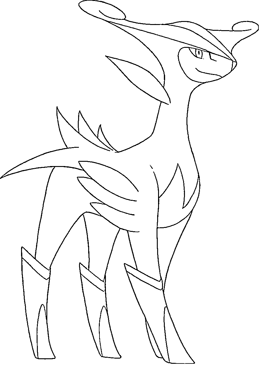 Coloriage Viridium légendaire Pokémon Génération 5 - Pokémon légendaire à imprimer