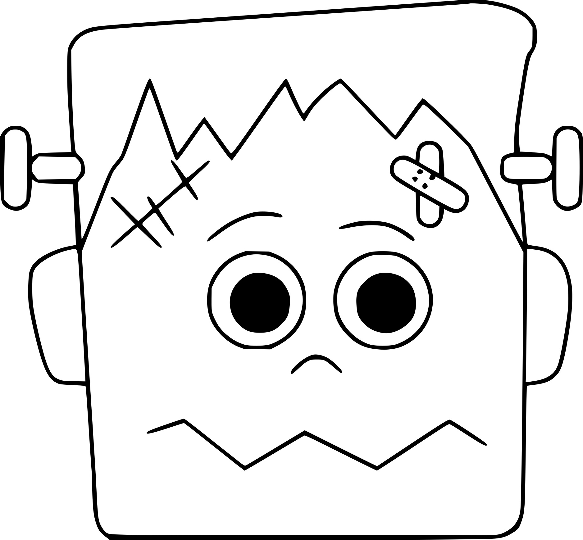 Coloriage Visage De Frankenstein Facile - Frankenstein à imprimer