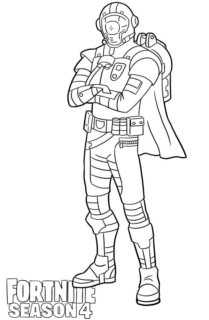 Coloriage Visitor Fortnite Saison 4 héros - Fortnite à imprimer