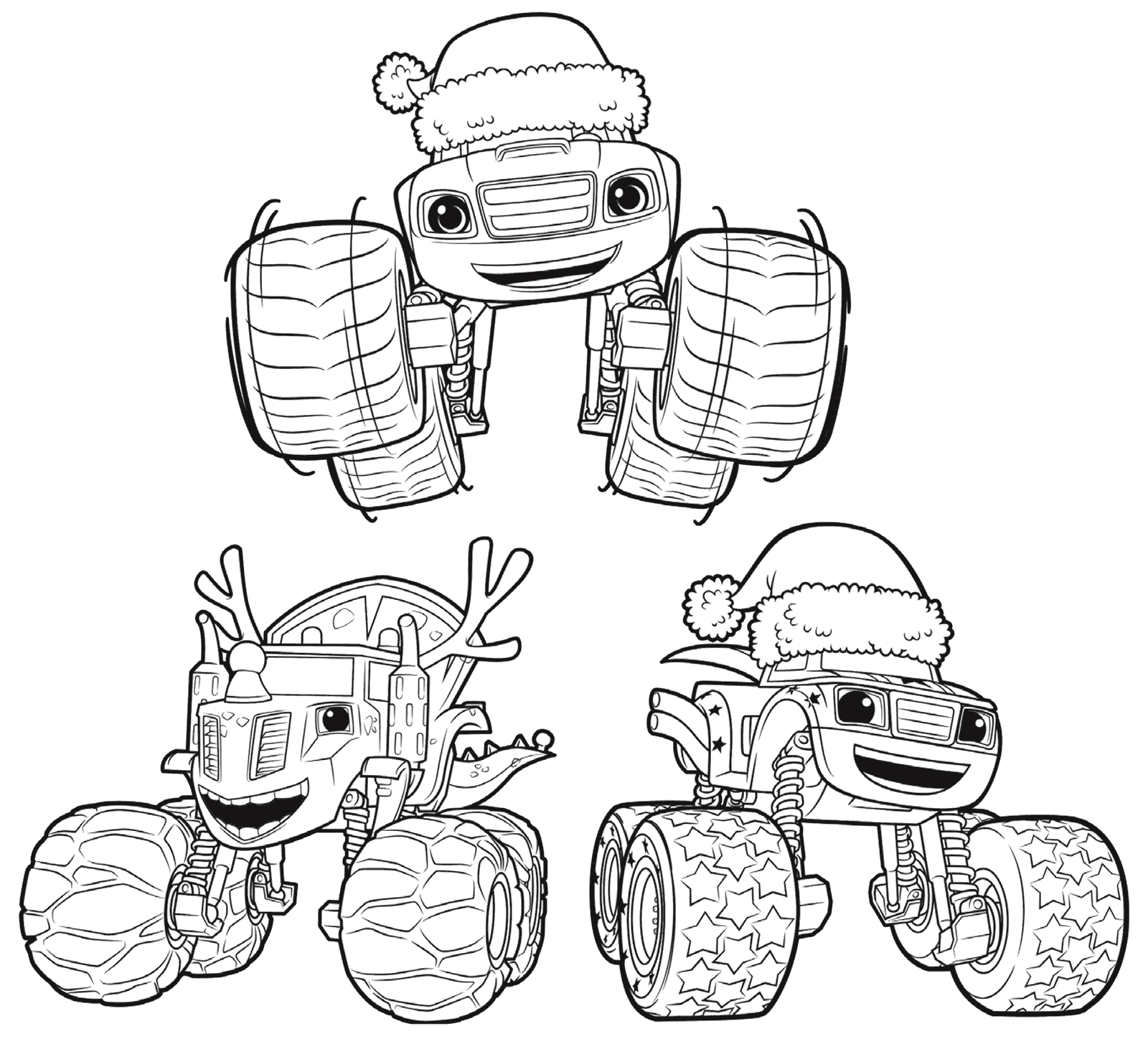Coloriage Voiture Blaze 3 Monster Noël - Blaze et les Monster Machines à imprimer