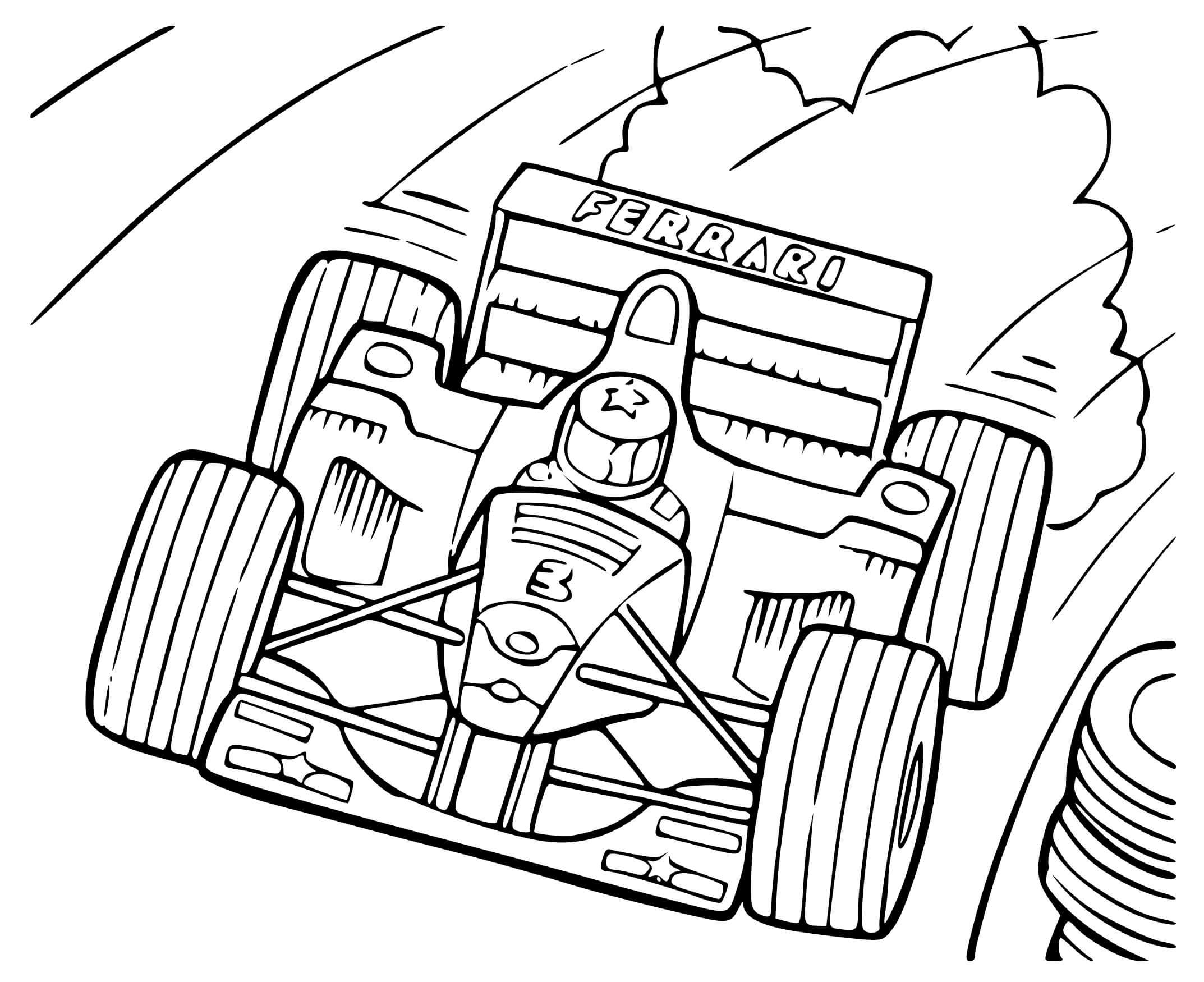 Coloriage Voiture Ferrari Sport F1 - Voiture de course à imprimer