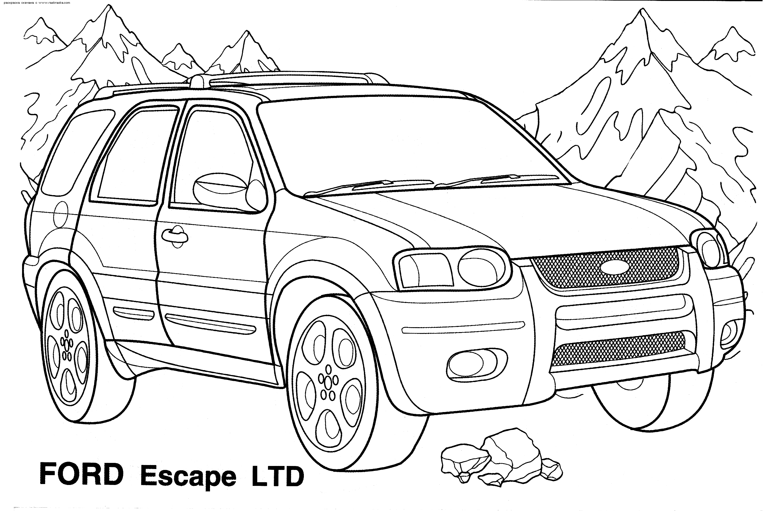 Coloriage Voiture Ford 4x4 Escape Ltd - 4x4 à imprimer