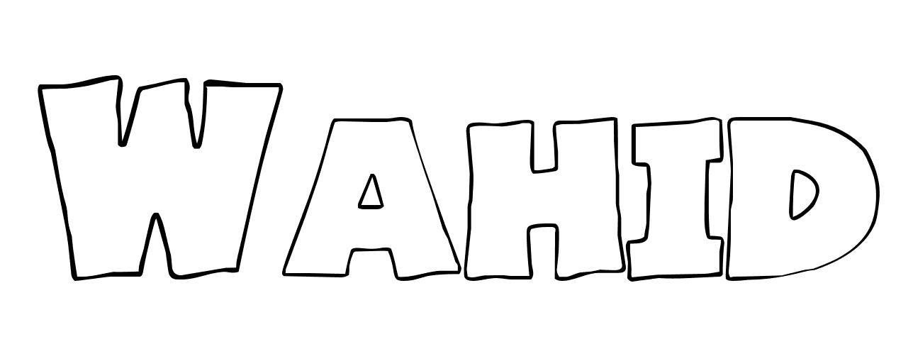 Coloriage Wahid - Prénom à imprimer