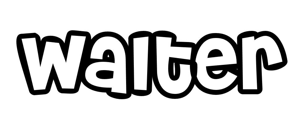 Coloriage Walter - Prénom à imprimer